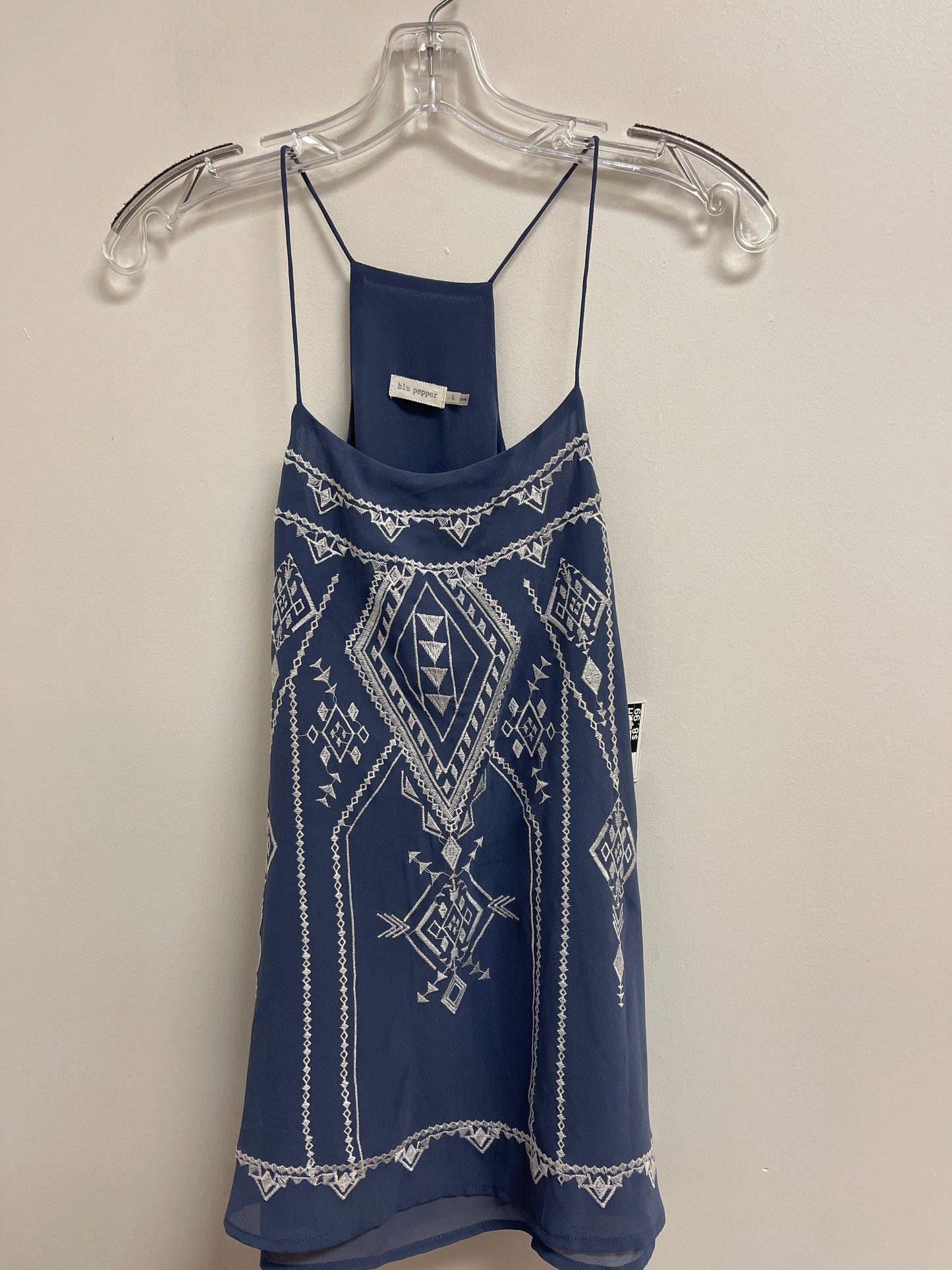 Blue Top Sleeveless Blu Pepper, Size L