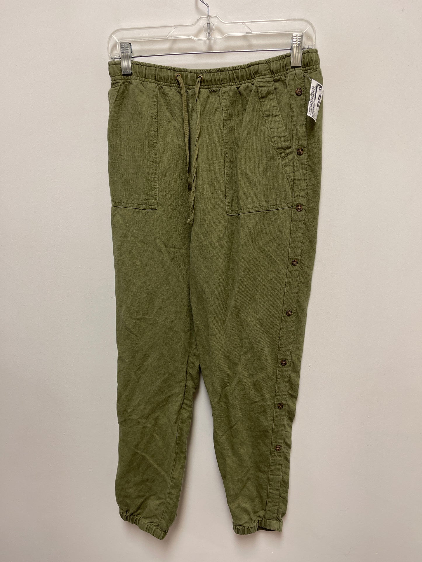 Green Pants Linen Nicole Michelle, Size 12