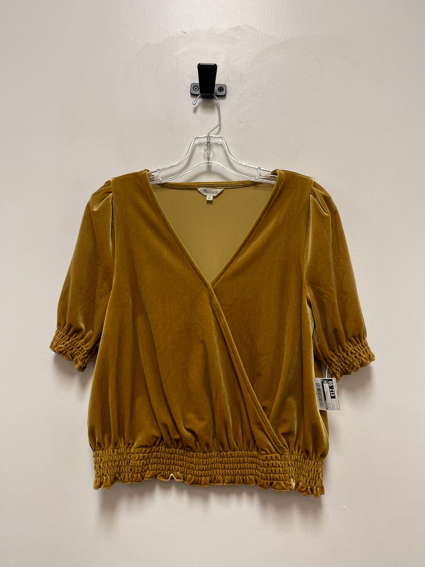 Top Short Sleeve By Madewell In Yellow, Size: S