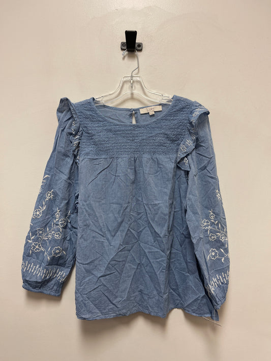 Top Long Sleeve By Loft In Blue, Size: Xl