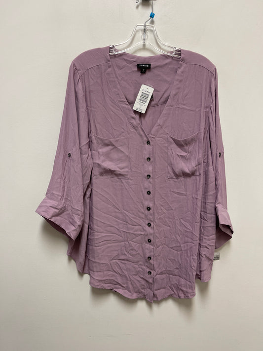 Top Long Sleeve By Torrid In Purple, Size: 2x