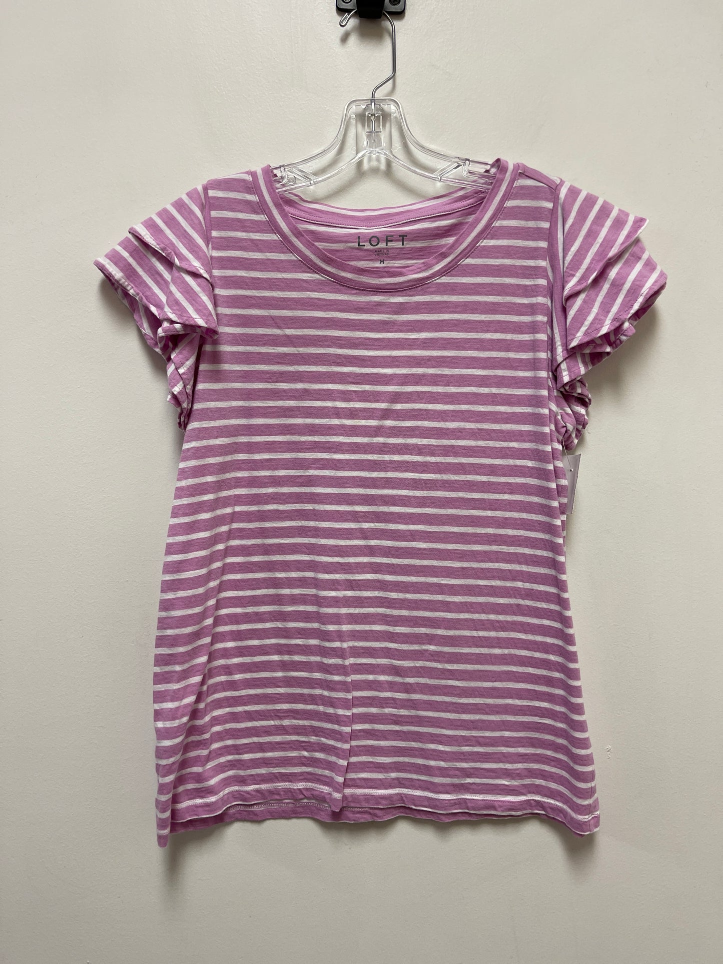 Top Short Sleeve By Loft In Pink, Size: M