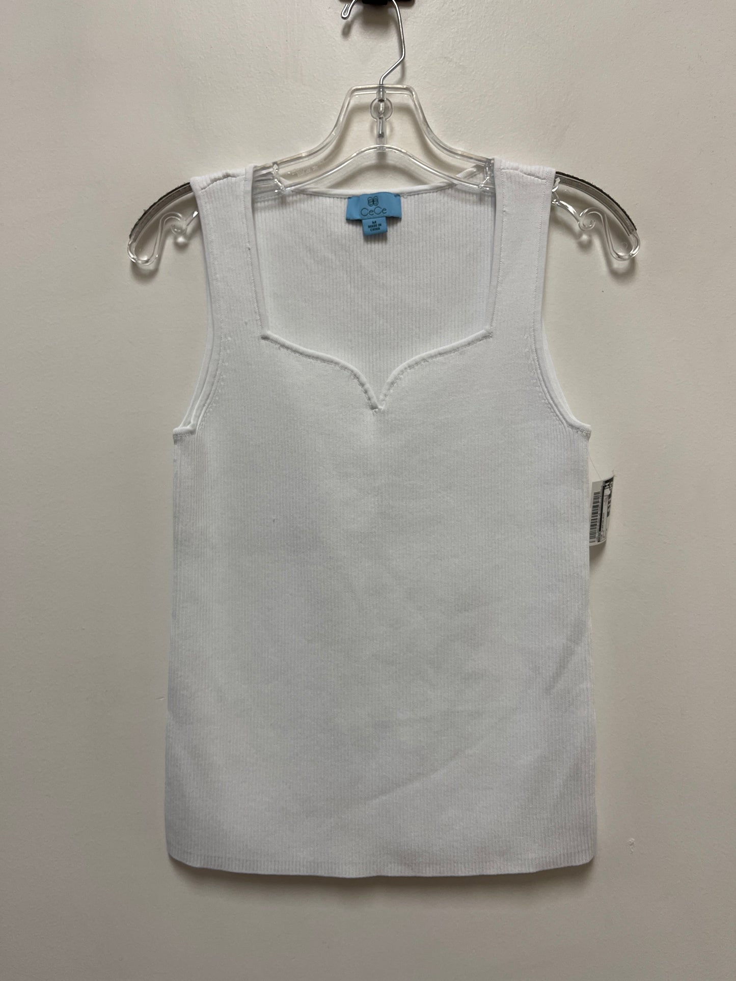 Top Sleeveless By Cece In White, Size: M