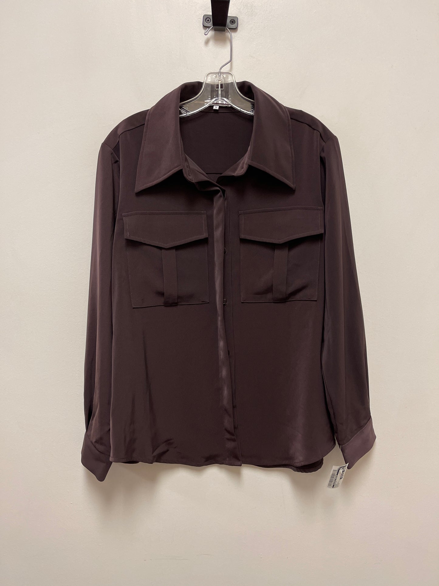 Blouse Long Sleeve By Clothes Mentor In Brown, Size: M