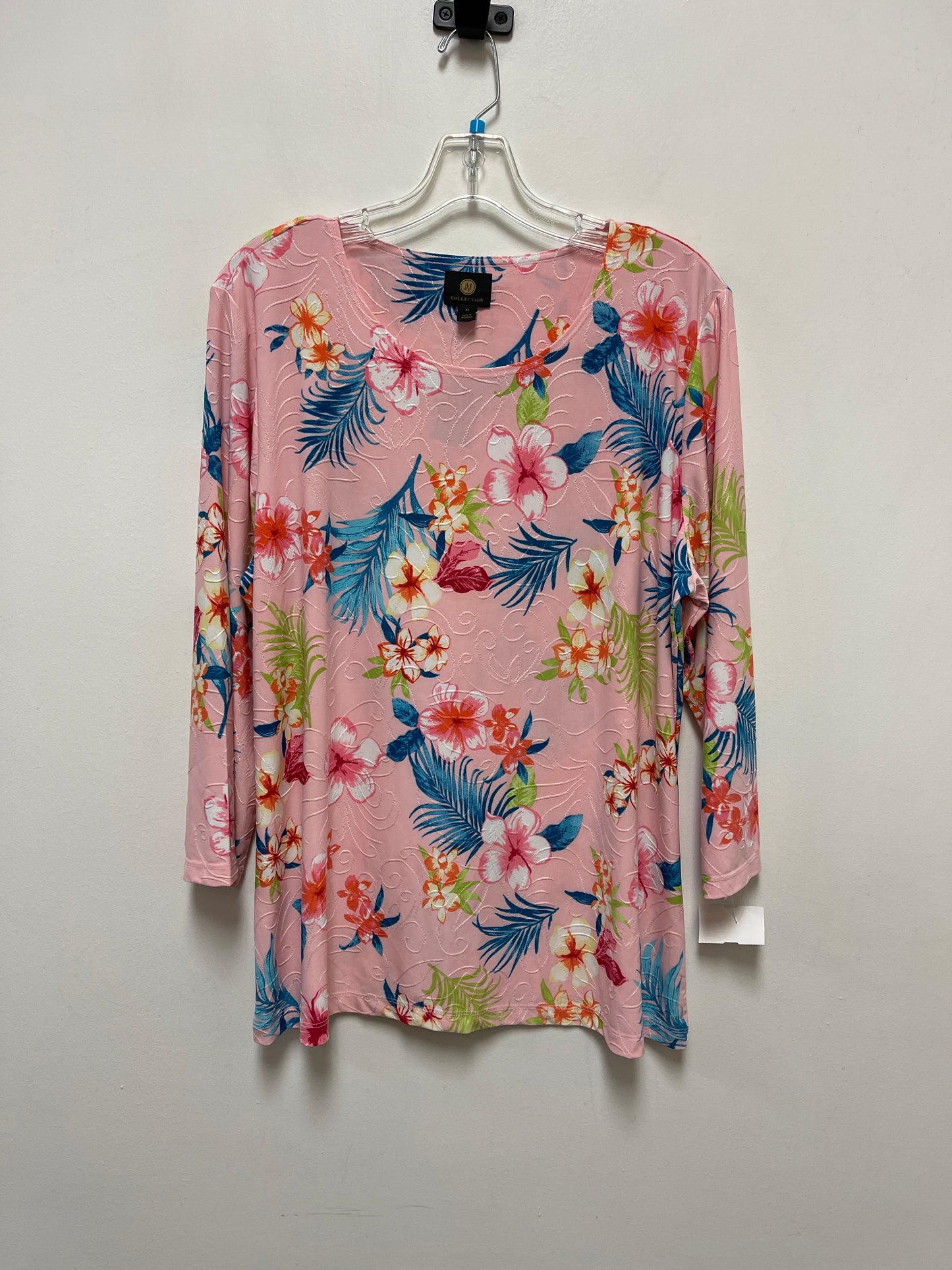 Top Long Sleeve By Jm Collections In Pink, Size: Xl