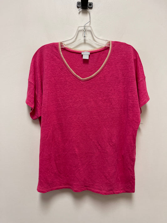 Top Short Sleeve By Chicos In Pink, Size: L