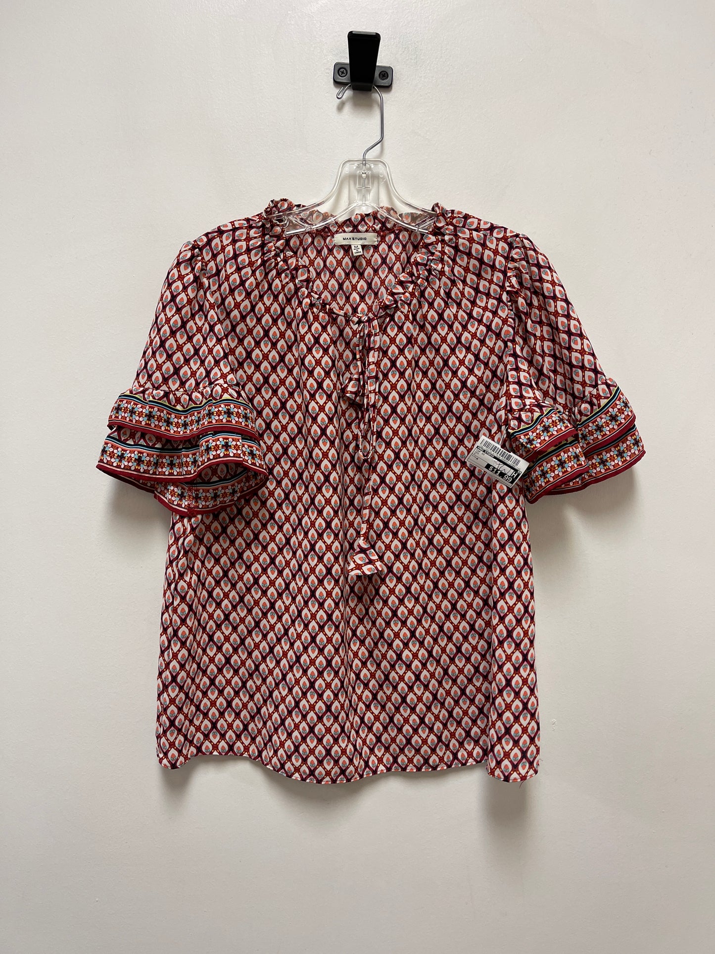 Top Short Sleeve By Max Studio In Red, Size: M