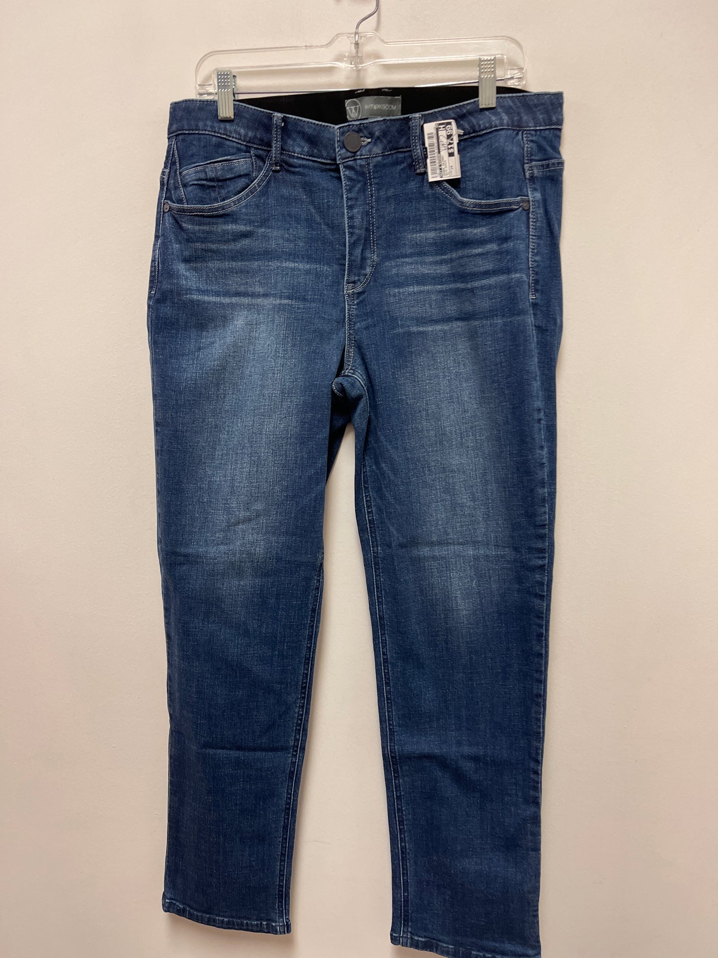 Jeans Skinny By Wit & Wisdom In Blue Denim, Size: 14