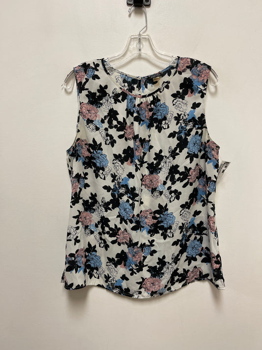 Top Sleeveless By Tahari By Arthur Levine In Floral Print, Size: L