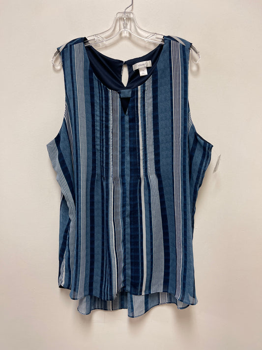 Top Sleeveless By Clothes Mentor In Blue, Size: 2x