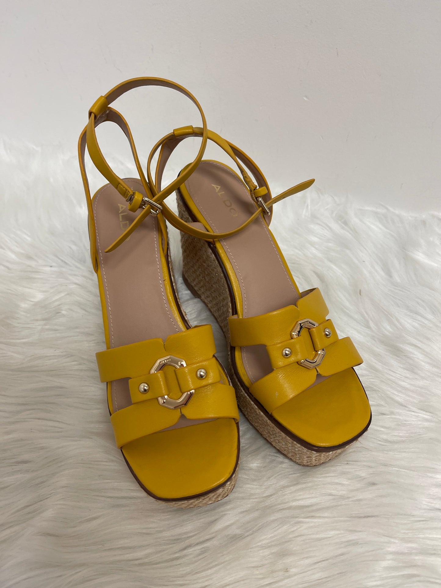 Shoes Heels Block By Aldo In Yellow, Size: 9