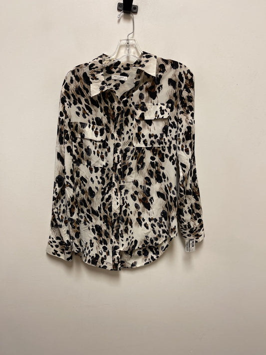 Tunic Long Sleeve By Equipment In Animal Print, Size: S