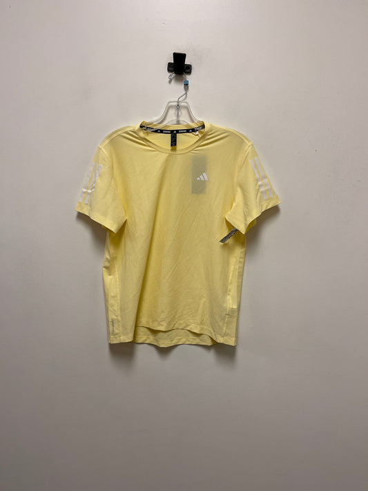 Athletic Top Short Sleeve By Adidas In Yellow, Size: S