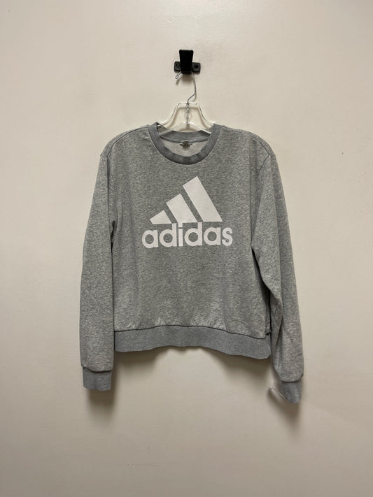 Athletic Sweatshirt Crewneck By Adidas In Grey, Size: S