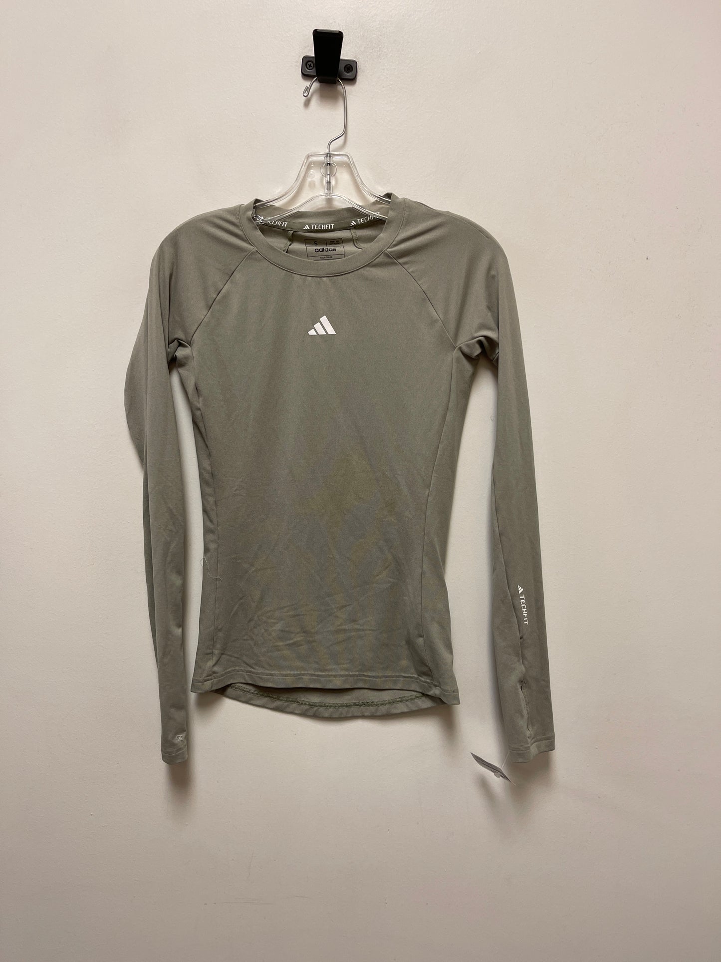 Athletic Top Short Sleeve By Adidas In Green, Size: S