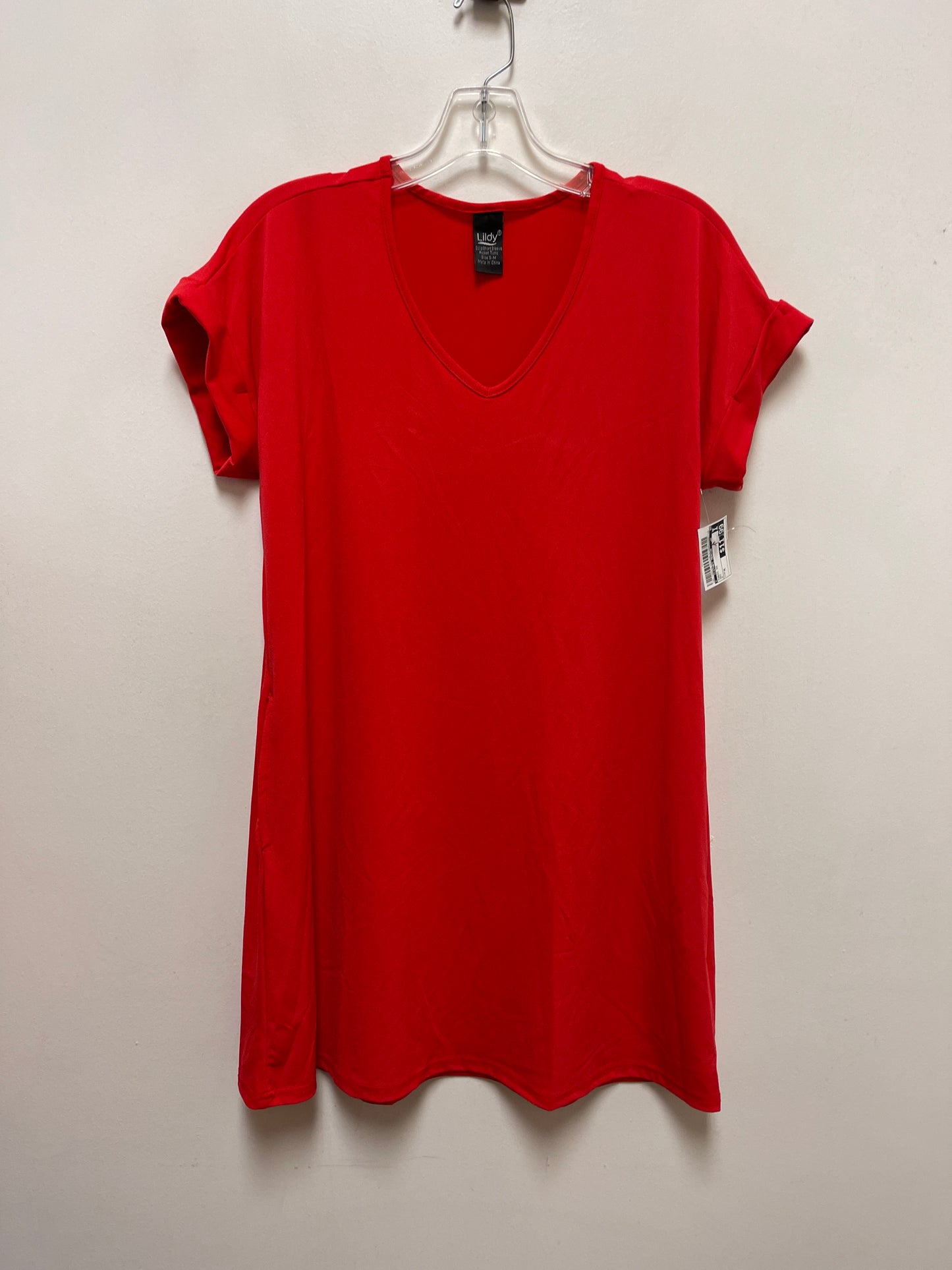 Tunic Short Sleeve By Clothes Mentor In Red, Size: M