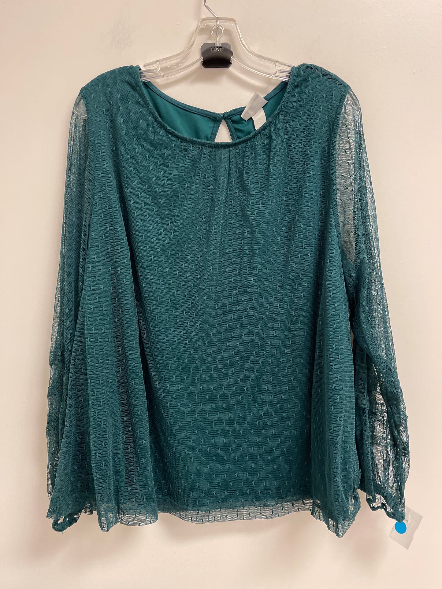 Top Long Sleeve By Ava & Viv In Green, Size: 2x