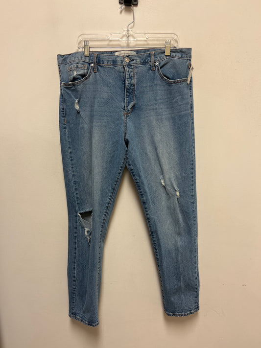 Jeans Straight By Vintage America In Blue Denim, Size: 16