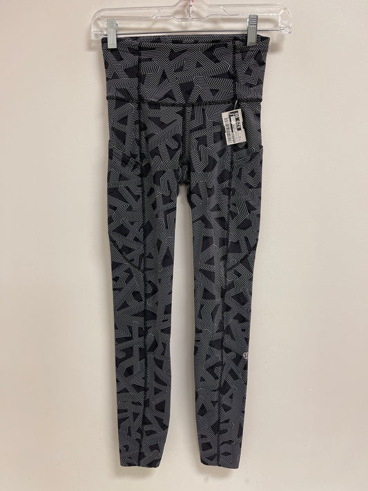 Athletic Leggings By Lululemon In Black & Grey, Size: 2