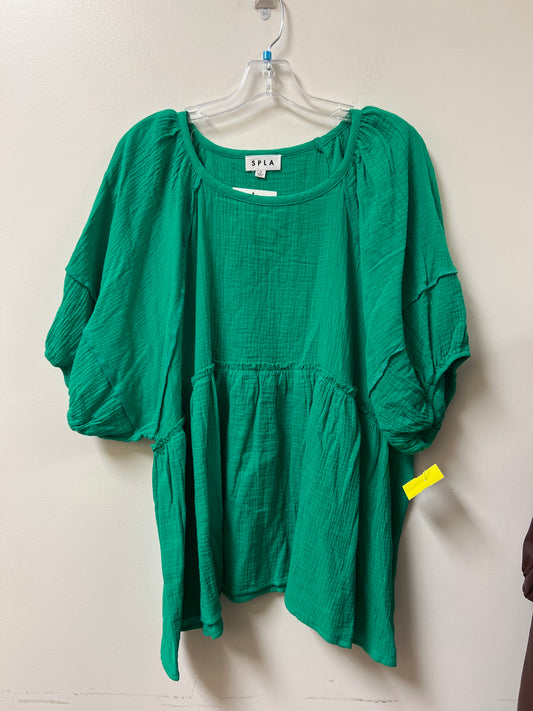 Top Short Sleeve By Clothes Mentor In Green, Size: 1x