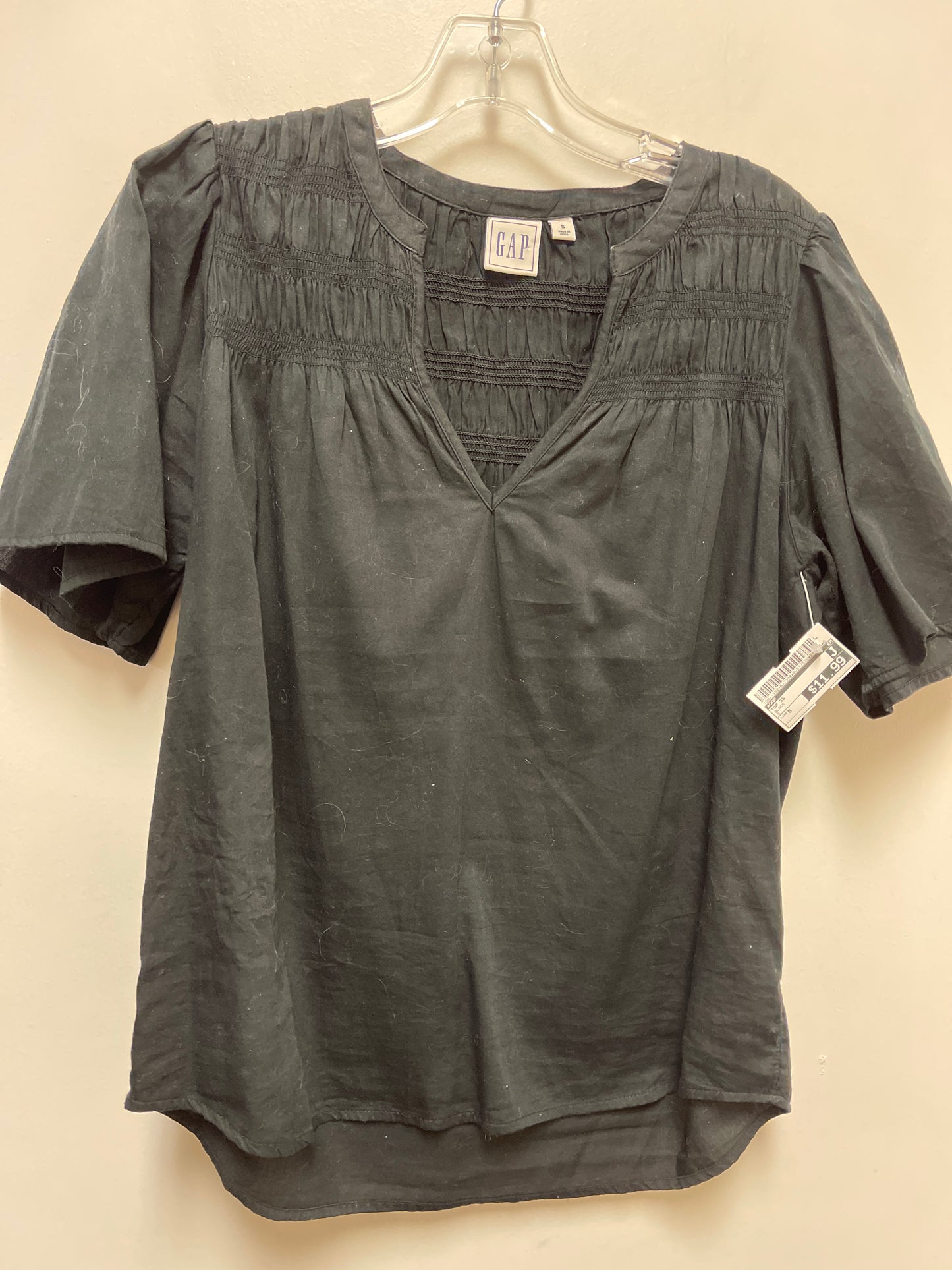 Top Short Sleeve By Gap In Black, Size: S