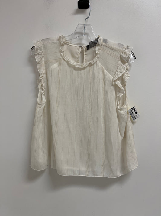 Top Short Sleeve By Clothes Mentor In Gold & White, Size: L