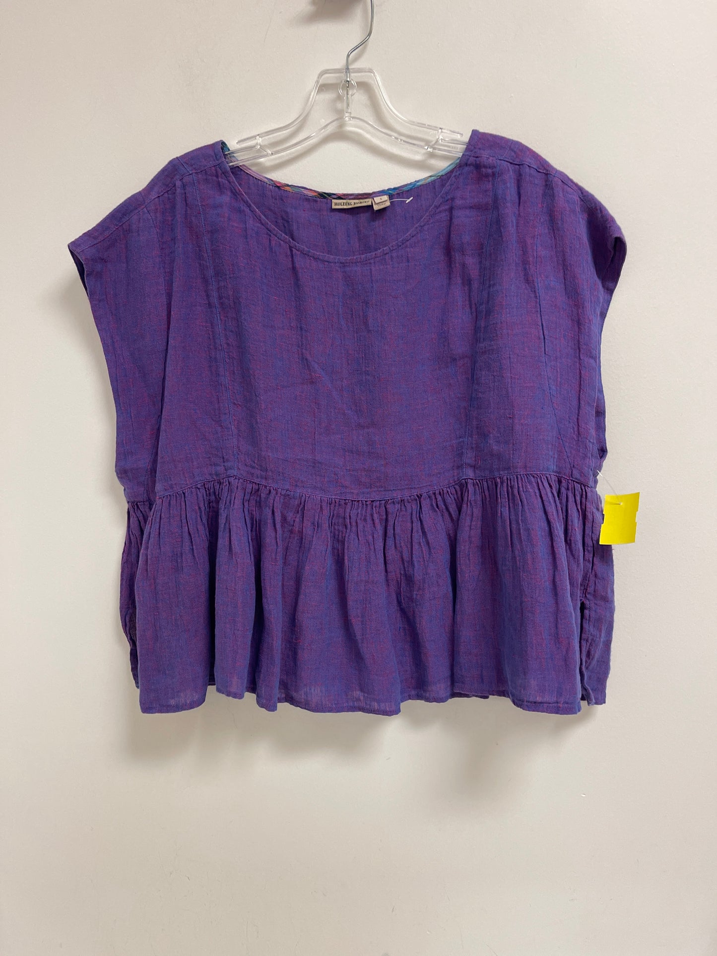 Top Short Sleeve By Holding Horses In Purple, Size: S