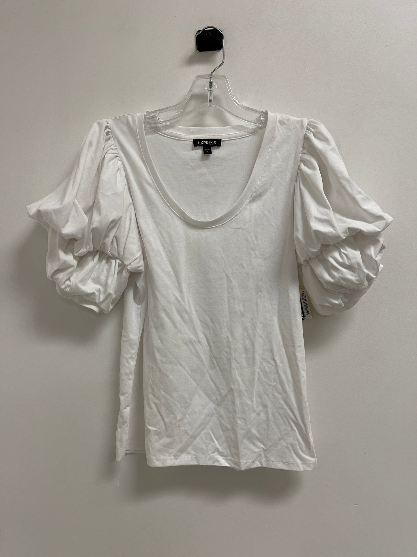 Top Short Sleeve By Express In White, Size: M