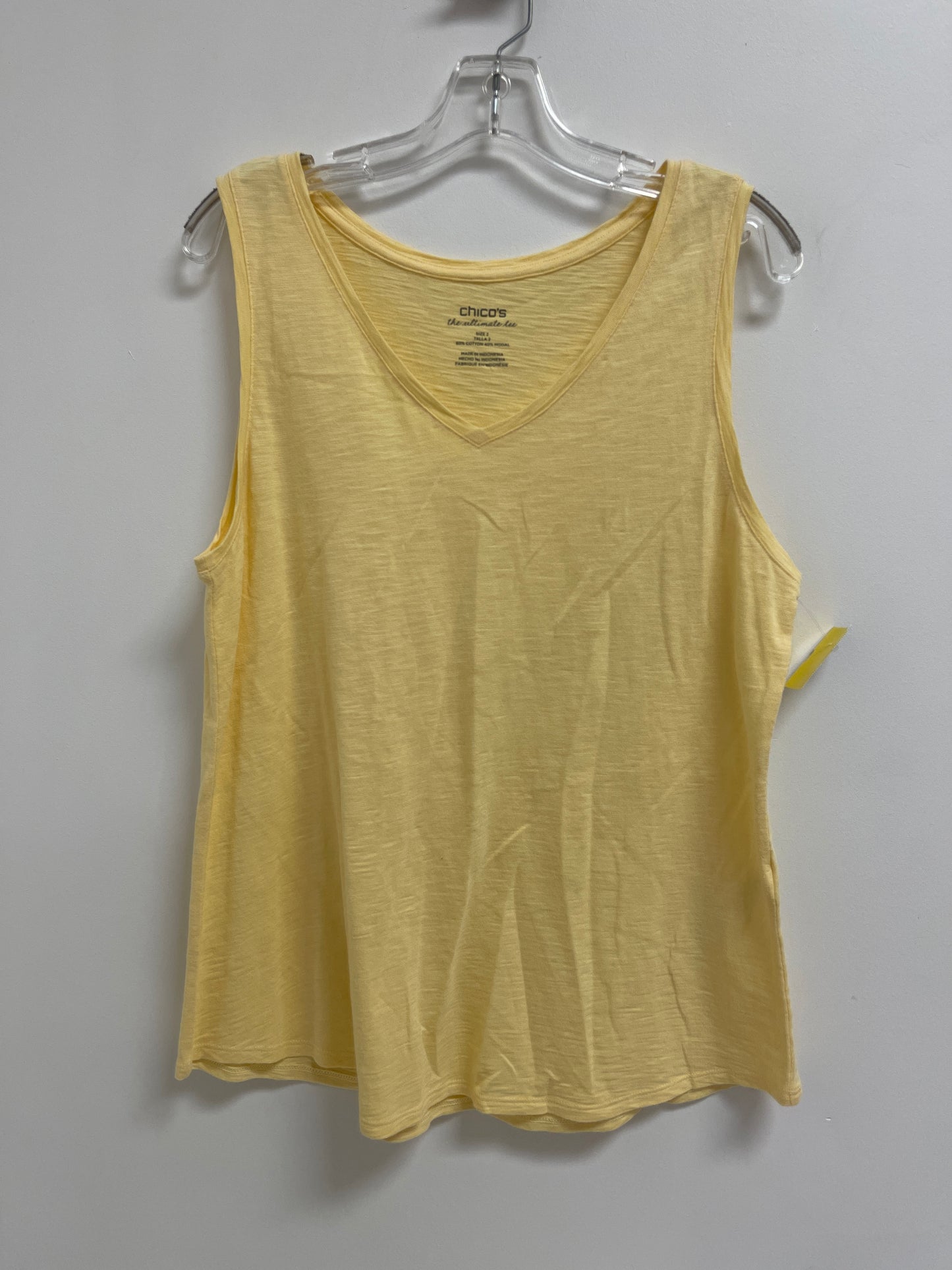 Top Sleeveless By Chicos In Yellow, Size: L