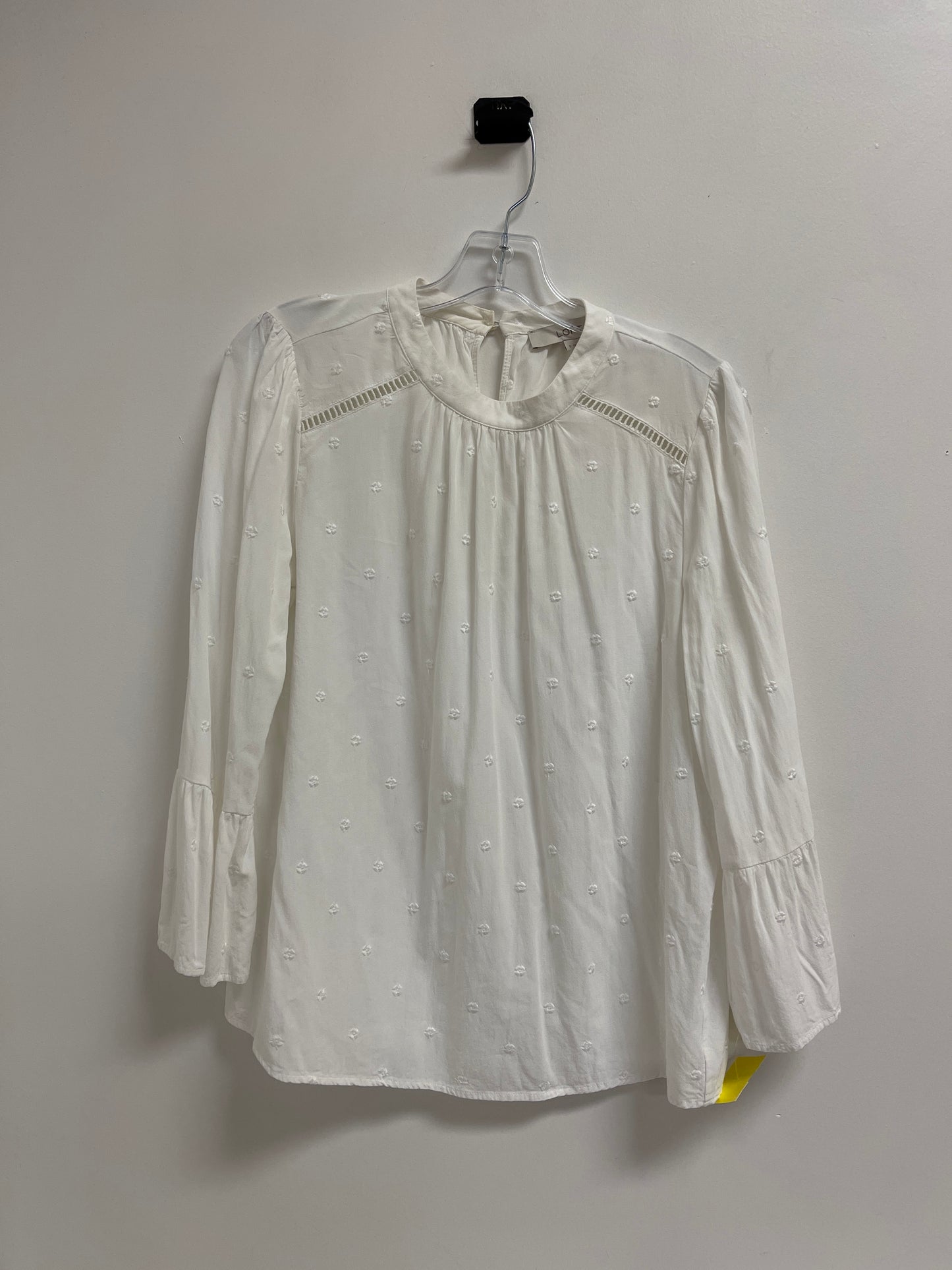 Top Long Sleeve By Loft In White, Size: S