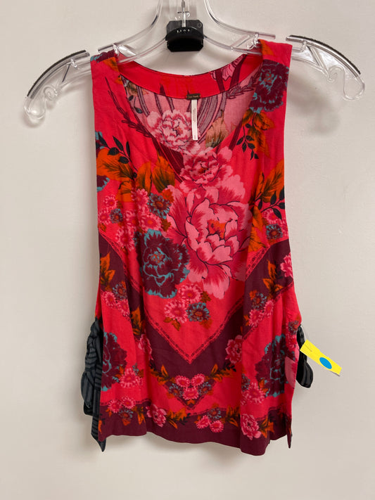 Top Sleeveless By Free People In Floral Print, Size: S