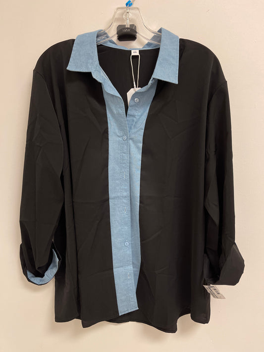 Top Long Sleeve By Clothes Mentor In Black & Blue, Size: 2x