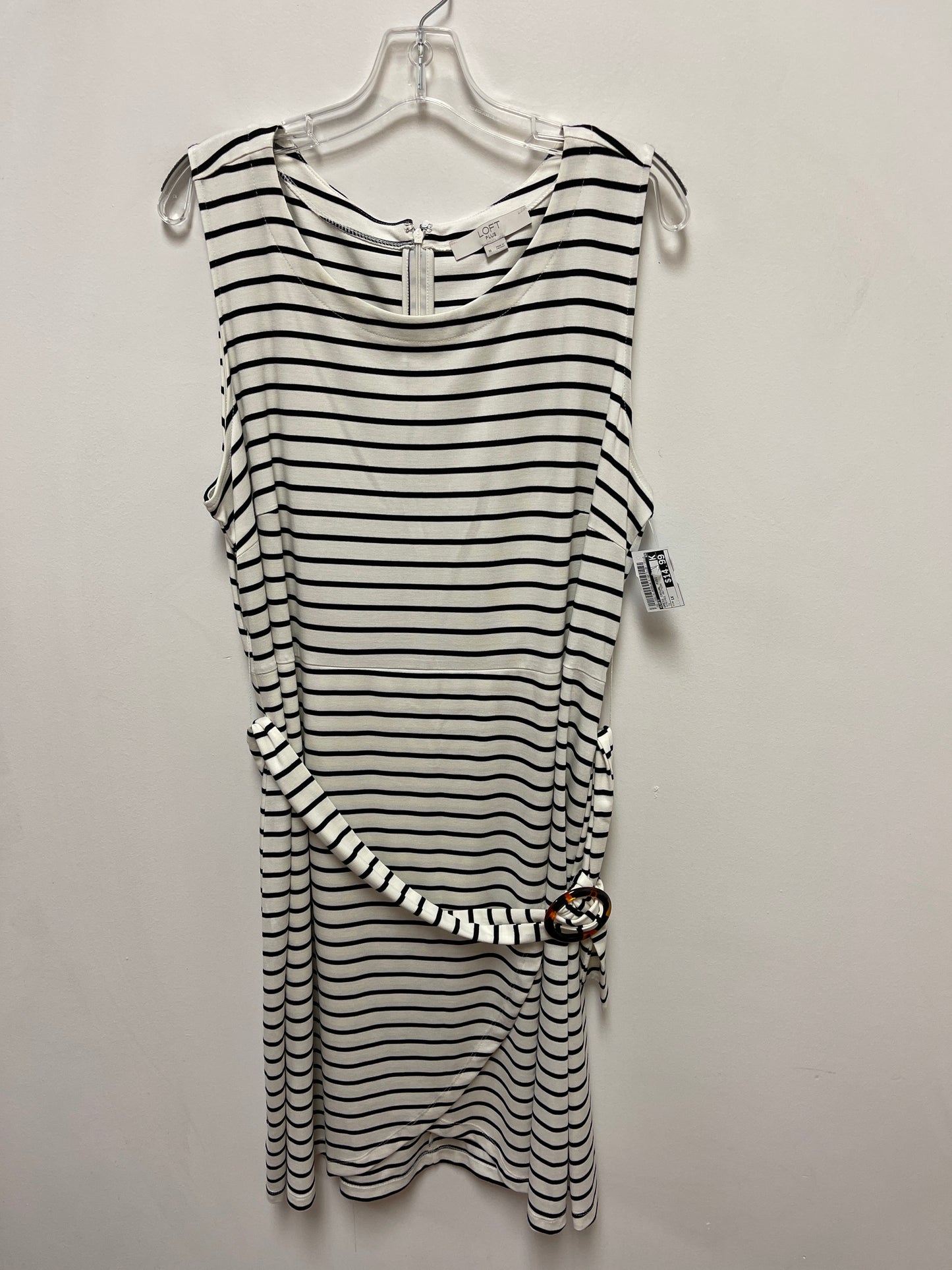 Dress Casual Midi By Loft In Striped Pattern, Size: 1x