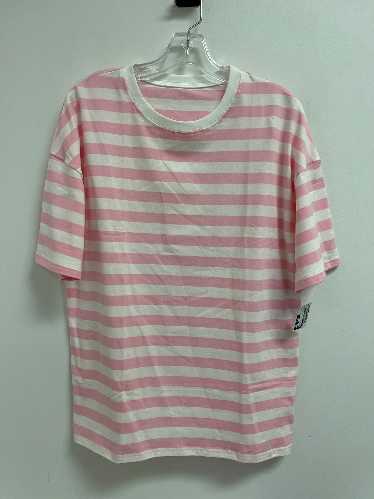 Top Short Sleeve By Clothes Mentor In Pink & White, Size: S