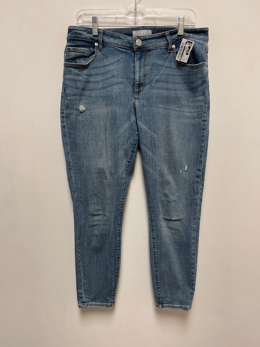 Jeans Skinny By Loft In Blue Denim, Size: 12