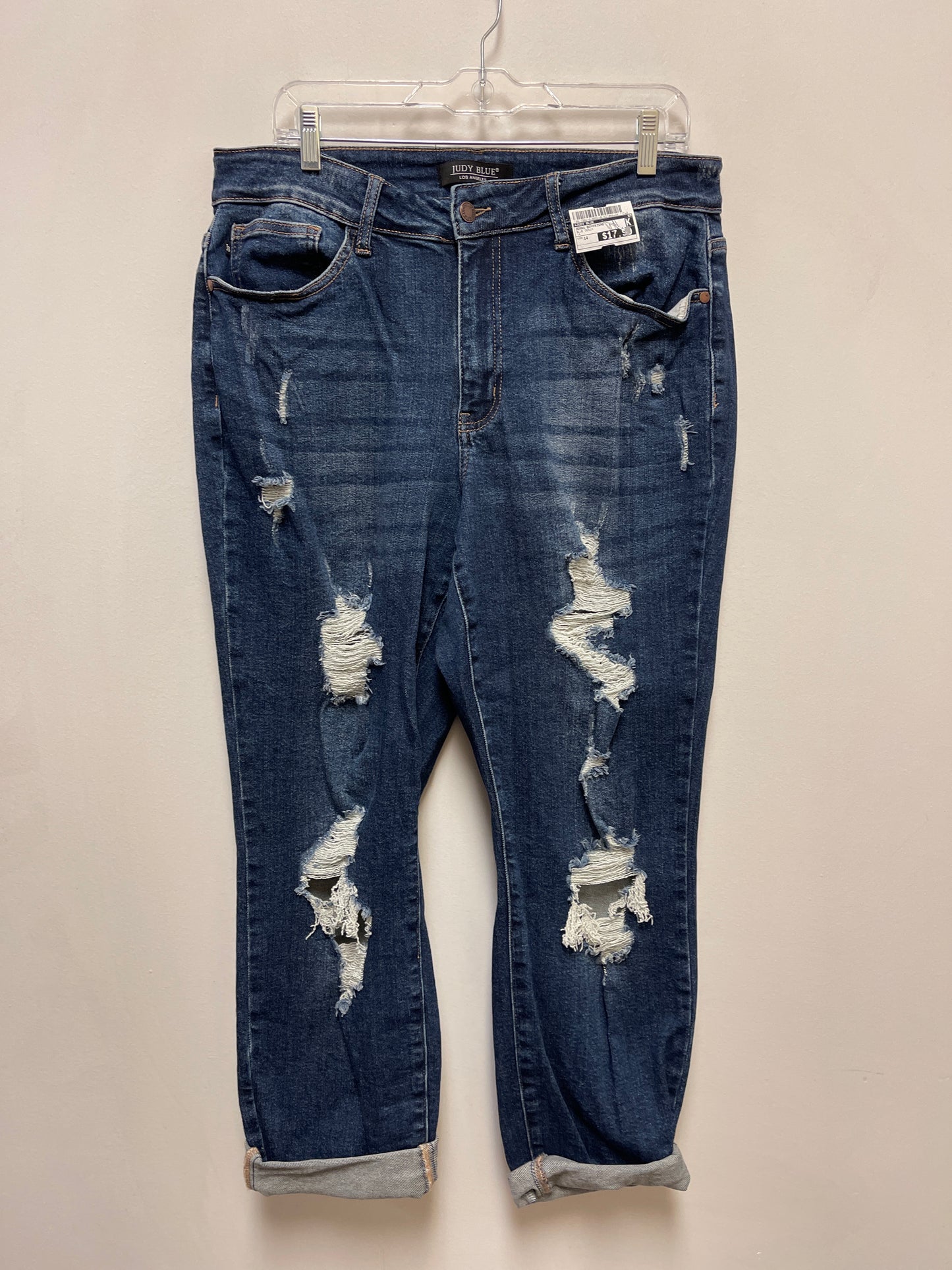 Jeans Boyfriend By Judy Blue In Blue Denim, Size: 14