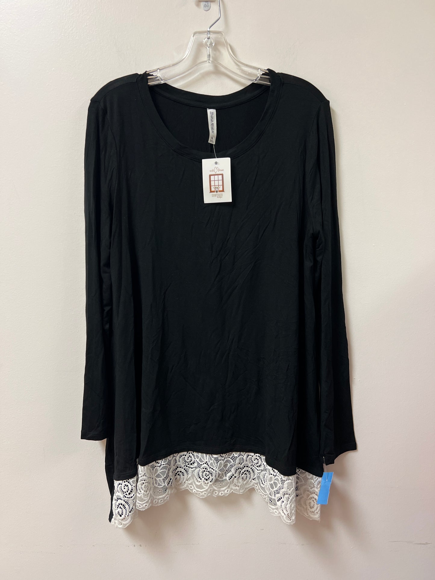 Top Long Sleeve By Zenana Outfitters In Black, Size: Xl