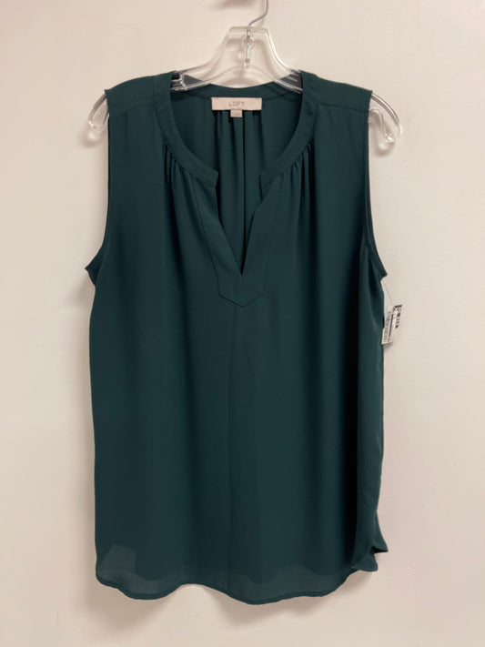 Top Sleeveless By Loft In Green, Size: L