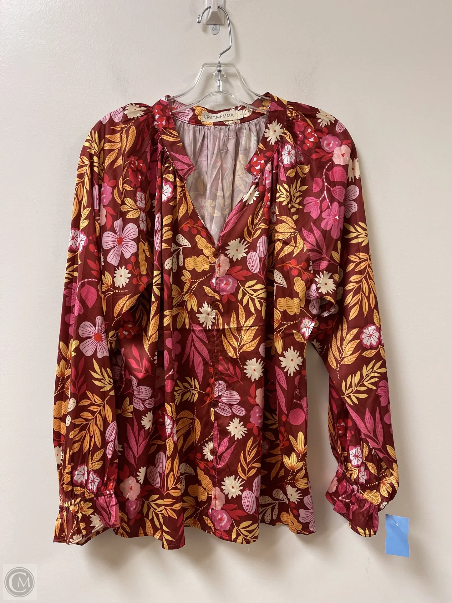 Top Long Sleeve By Clothes Mentor In Floral Print, Size: L