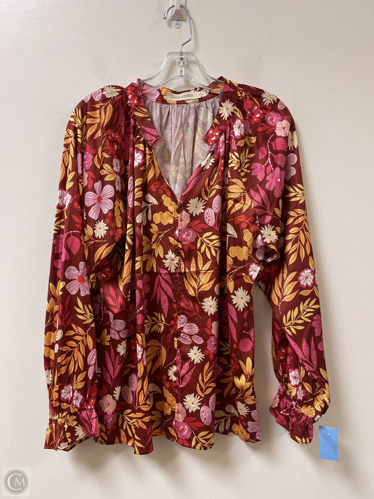 Top Long Sleeve By Clothes Mentor In Floral Print, Size: L