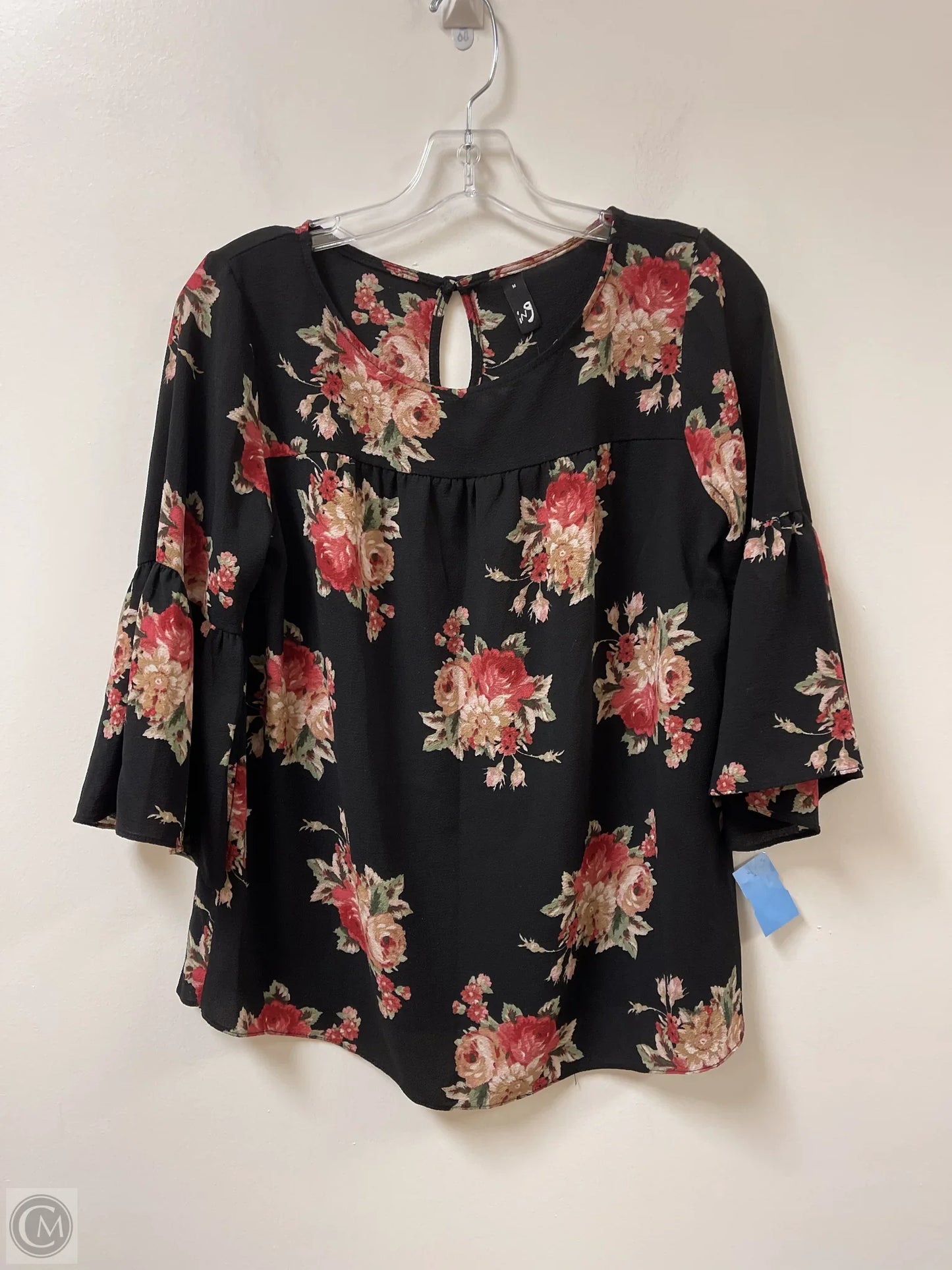 Top Long Sleeve By Ing In Floral Print, Size: M