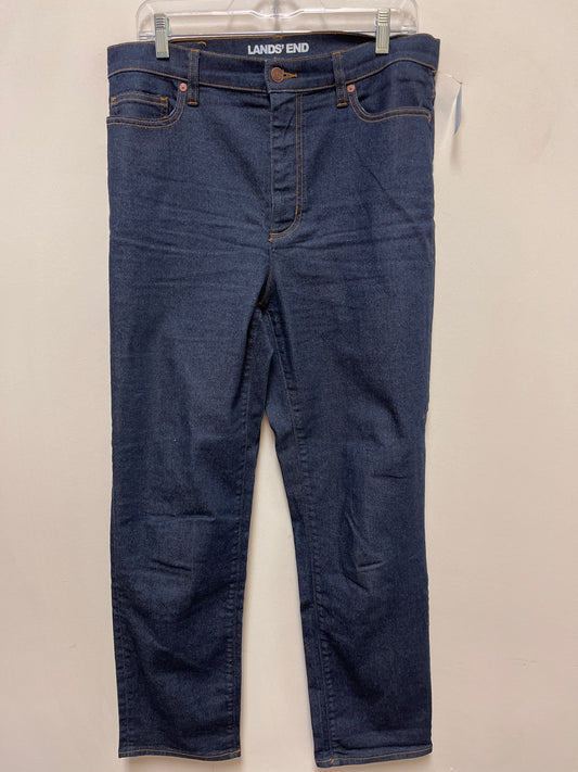 Jeans Straight By Lands End In Blue Denim, Size: 12