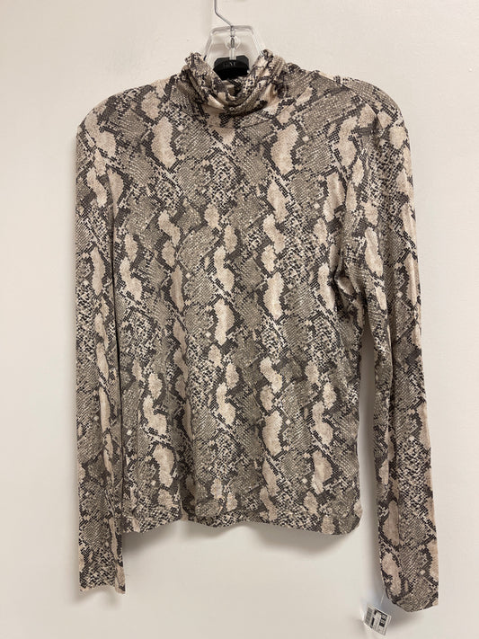 Top Long Sleeve By H&m In Snakeskin Print, Size: M