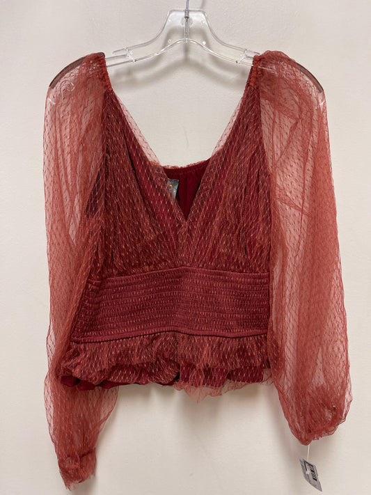 Top Long Sleeve By Anthropologie In Red, Size: M