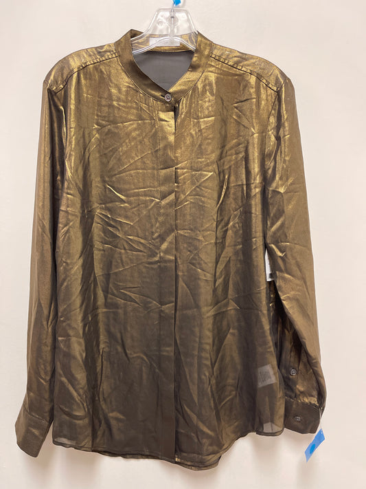 Top Long Sleeve By Equipment In Gold, Size: M