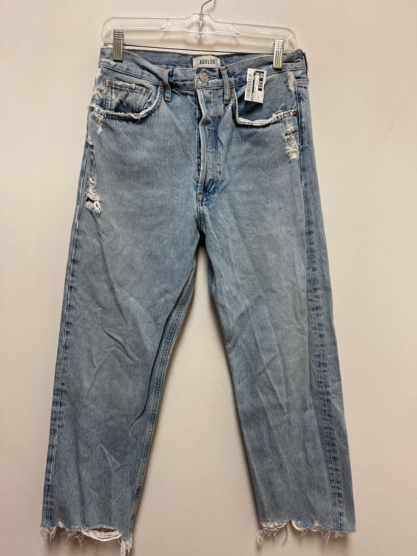 Jeans Straight By Agolde In Blue Denim, Size: 4