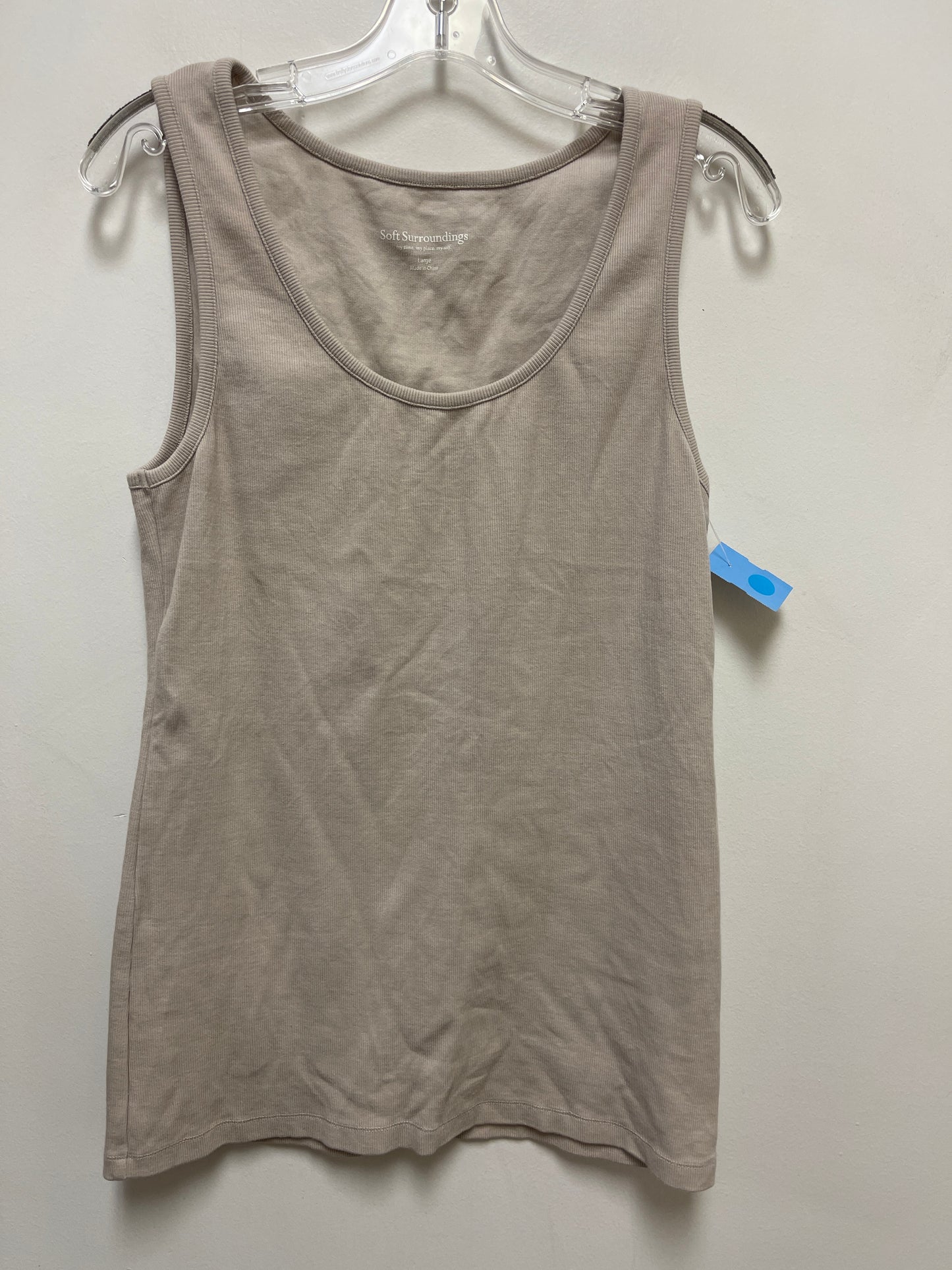 Top Sleeveless By Soft Surroundings In Cream, Size: L