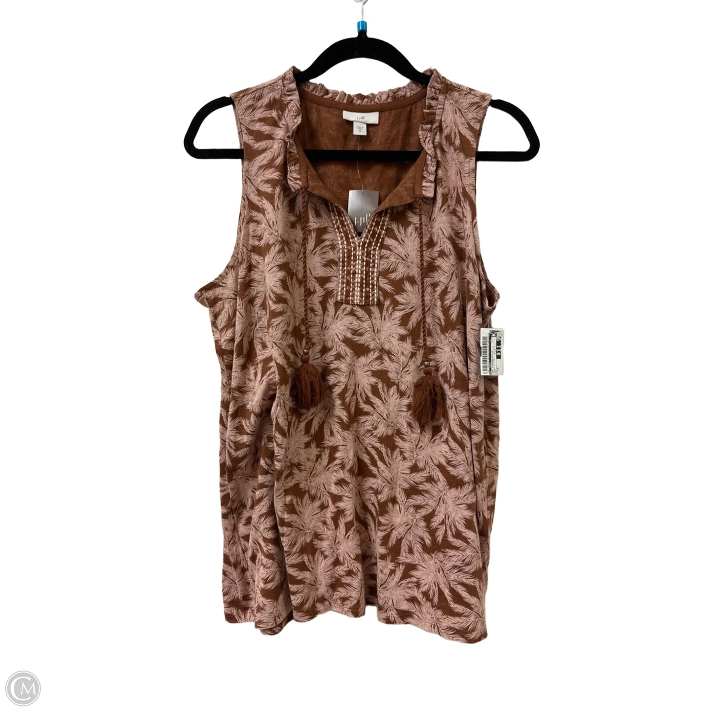 Top Sleeveless By J. Jill In Brown & Pink, Size: M