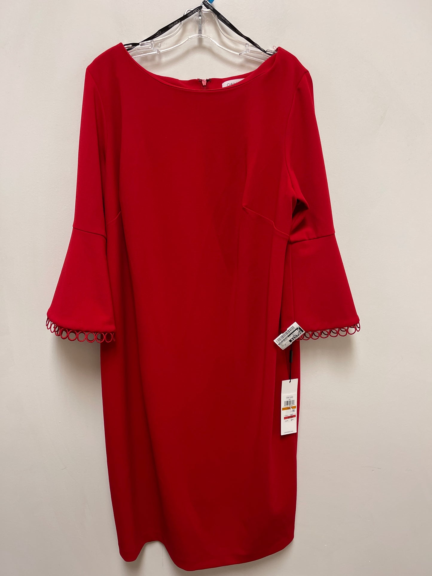 Dress Casual Midi By Calvin Klein In Red, Size: 1x