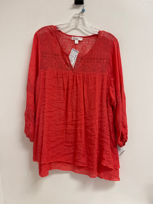 Top Long Sleeve By Clothes Mentor In Orange, Size: L